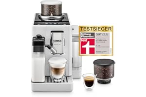 ‎DE'LONGHI De’Longhi Rivelia - Perfetto Kaffeevollautomat mit LatteCrema-Milchaufschäumer, 16 One-Touch-Getränke, farbiges Touch-Display, austauschbare Bohnenbehälter, Weiß (EXAM440.55.W)