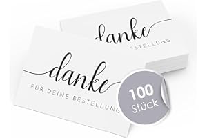 ‎MAVANTO MAVANTO 100x Danke für deine Bestellung Karten - Hochwertige thank you cards für zufriedene Kunden