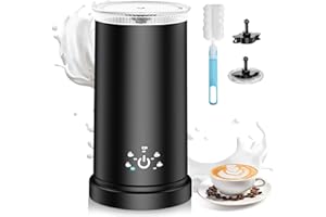 NWOUIIAY Espumador de Leche Eléctrico 5 en 1 Espumador de Leche Automático 350ML 600W con Revestimiento Antiadherente Espuma de Leche Caliente y Fría y Leche Caliente para Café, Latte, Cappuccino