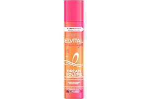 ‎L'OREAL PARIS L'Oréal Paris Elvital Trockenshampoo für plattes Haar, 24h Duft, Ohne sichtbare Rückstände, Gegen fettende Ansätze, Mit Vitaminen und Rizinusöl, Dream Volume Dry Shampoo, 1 x 200 ml