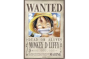 Close Up Póster One Piece Wanted Dead or Alive Monkey D. Luffy (68cm x 98cm) + 1 póster Sorpresa de Regalo