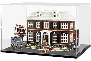 Nynelly Large Acrylic Display Case for Lego Home Alone House 21330 21338 75574 for Lego Display Case for Models Figures Assemble Dustproof Thickened Clear Display Box Display Cabinet(Black)