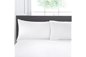 Appletree Para poszewek na poduszki gospodyni domowej, 100% bawełna, biała, 76 x 48 cm