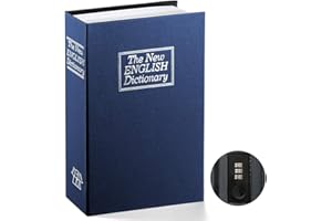 LTSTOR Coffre-Fort de Livre avec Le Dictionnaire de Serrure de Combinaison Livre de Diversion Coffre-Fort portatif, Grand pour Stocker L'ArgentCoffre-fort, grand pour stocker l'argent(Bleu, Grand)