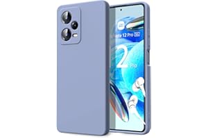 Byvuwiay Funda para Xiaomi Redmi Note 12 Pro 5G, Silicona Líquida Silicona Ultra Protectora Antichoque Case para Xiaomi Redmi Note 12 Pro 5G - Gris Lavanda