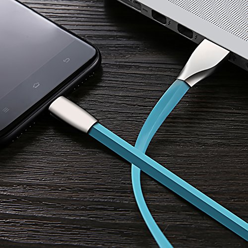 Globalink® Micro USB 2.0 Kabel [ 2 pack,2 m ]mit Zinklegierung-Stecker , Lade-, Verbindungs- und Datenkabel, Lebenslange Garantie, Perfekt für Samsung Galaxy, HTC, Huawei, Sony, Nexus, Nokia, Kindle und mehr(Blau) - 7