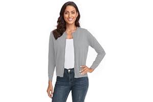 CUNYI Women’s Cardigan Sweater Long Sleeve Classic Crew Neck Ladies Coat with Buttons Casual Elegant Outerwear