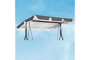 JINFANSHURICH Techo Columpio 210 x 145 cm Impermeable | Funda Repuesto Balancin | Toldo de Reemplazo Universal UV 50 | Cubierta para Columpio de Jardín (Grey)