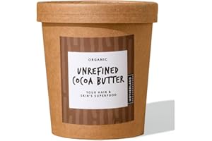 Motherland Organics Unrefined African Cocoa Butter Moisturiser for Body & Face, Pure Raw Cacao Skin Food Used to Make Lip Balm & Lotion 200G
