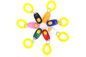 Pssopp Hundetraining Clicker mit Handgelenksbändern 7-teilig Buntes praktisches Hundetraining Clicker-Set Praktisches effektives Trainingswerkzeug für Hunde Katzen Welpen