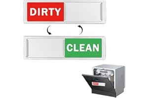 SOGHO Spülmaschine Magnet,Clean Dirty Dishwasher Sign,Dirty Clean Dishwasher Magnet,Küchenzubehör,Spülmaschine Sauber Dreckig Schild,Silber Gerahmt Rechteck Rot-Grün Für Die Spülmaschine - Kitchen Gadgets