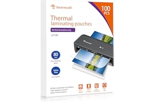 Bonsaii A4 Laminating Pouches, 100 Sheets, 160 Microns (2×80 Microns), Glossy Finish, Clear and Durable, Ideal for Notices and Photos (LP100-A4)