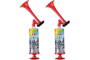 SKIKHN Air Horn,2 Handheld Luftdruck Fanfare Pumpe,Stadion Tröte,signalhorn,Fussball Lufthorn,Manuelle Stadion-Trompete,Druckluft Hupe,tröte zum anfeuern für Partys Sportveranstaltungen Graduierung