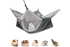 PacuM Cobaya Cosido a Mano 34 CM x 34 CM Casa Cobaya Ajustable Libremente para Descansar Jugar y Echarse una Siesta Jaula Hamster Grande Diseño Antideslizante para Conejos Hámsteres Cobayas (Gris)
