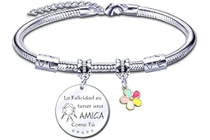 ZYMGUO Amistad Regalo Mejor Amiga Pulsera Joyería Familia Amistad Regalo para Tu Mejor Amiga Pulsera Acero Inoxidable Pulsera Regalos Mujer con la Letra