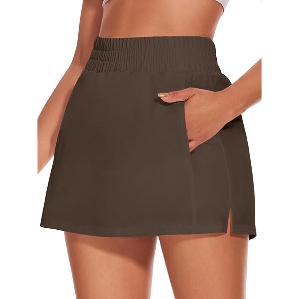 PINSPARK Women's High Waist Tennis Skirt V Band Ruffle Sports