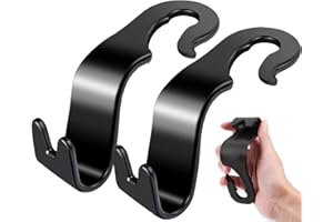 acdokuk 2 Pieces Car Back Seat Headrest Hook Clothes Hanger Car Hook Car Storage Hooks Car Seat Hook for Bags Handbag Organizer Black