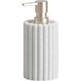 AmberHaus Beyaz Seramik Sıvı Sabunluk ve S&uuml;ngerlik Seti | 500 ml | Mutfak ve Banyo Tezgahı İ&ccedil;in 2'si 1 Arada | Kaymaz Tabanlı