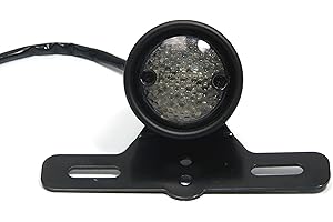 Alchemy Parts Premium Motorbike LED Rear Stop Brake Tail Light with Number Licence Plate Light and Universal Bracket for Retro Café Racer Custom Motorcycles