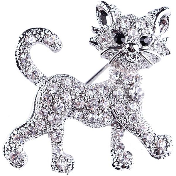 Set Di 2 Spille Smaltate A Forma Di Gatto – Divertenti Spille Gattino Bianco E Nero Con Sole E Luna – Accessori Per Giacca, Cappello, Borsa