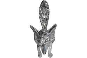 Fenzo Brass Fox Door Knocker Vintage Retro Style Antique Handcrafted Loud Front Door Knocker, Decorative Animal Design Home Porches Accessories, Easy to Install (Silver)