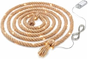 ANTEVIA MATÉRIAUX ANTEVIA - Cuerda luminosa decorativa de yute de 200 cm con 25 LED blanco cálido | Más de 10 modelos | Guirnalda | Color: marrón marrón (Bora)