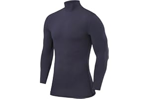 PowerLayer Herren und Jungen Kompression Basisschicht Oberteil mit Langen Ärmeln und Mock Neck Ausschnitt