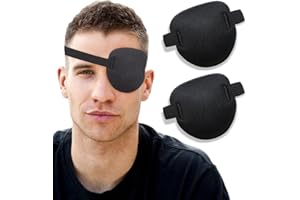 KHYYQUA 2 Patchs Oculaires Médicaux pour Adultes et Enfants, Cache-œil Médical Extensible Patch, Cache-Oeil Paresseux Réglables Pirate Ajustable Masque,Patchs Oculaires Confortables