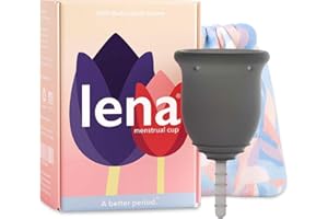 Lena Menstrual Cups, Reusable Period Cup, Tampons,Period Underwear and Menstrual Pads Alternative, Feminine Care, Silicone Menstrual Cup, Made in USA, Regular & Heavy Flow, Small, Gray