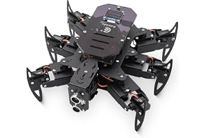 Adeept Ultimate Hexapod Spider Robot Kit, metallkropp, Arduino-programmering, WiFi/IR-fjärrkontroll med OLED-skärm, Python/APP, STEM-utbildningsrobot för vuxna och tonåringar med PDF-manual