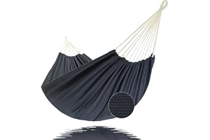 GOCAN Hängmatta för utomhusbruk, för 2 personer, 220 x 150 cm, total längd 330 cm, belastning 300 kg, canvas bomullshängmatta