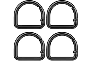 Grevosea D Rings for Purse, 1 Inch Small D Rings Heavy Duty Purse Hardware for Bag Making Purse Making Supplies Dog Collar Hardware Handbag Accessories(Black)