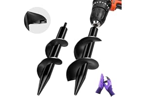 LONGRUN Trivella da giardino, trivella per cipolle per trapano, trapano a batteria, trapano da giardino, coltivatore del pavimento, trapano per piante (8 x 30 cm e 6 x 30 cm)