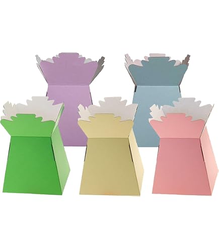 INERRA Florist Boxes (Pack Of 10) - White Cardboard Living Vases For Bouquets, 24x17x17cm-882949