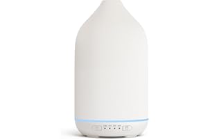 ‎SALKING SALKING Aroma Diffuser Keramik Diffusor für Ätherische Öle - Duftöl Duftdiffusor Ultraschall BPA-Frei mit Einstellbarem Nebelmodus, Automatisch Power-Off Leise für Zuhause Büro Yoga 200ML Weiß