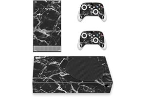 PlayVital Pegatina Completa para Xbox Series S - Vinilo Adhesivo Skin Decal Cover para Consola y Mando, Resistente a Arañazos, Fácil de Aplicar y Retirar, Diseño Personalizado (Mármol Negro Blanco)