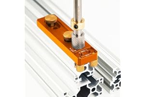 CANDEON Kit de Guía de Perfil de Perfil de Aluminio, Plantilla de Perforación de Perforación de Mano con Broca de Perforación de Avión de Perforación de Orificio de Acceso M6,