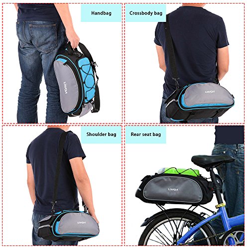 Lixada 13L multifunktionale Fahrrad Tasche Pannier Rücksitz Tasche Handtasche Umhängetasche - 4
