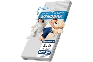 ‎BELLABINO Bellabino Twist Kindermatratze 90x200 cm – Matratze Kinderbett Härtegrad H1/H2 – Hochwertige 7 Zonen Kaltschaummatratze – Jugendmatratze 15 cm hoch – mit waschbarem Bezug, allergikerfreundlich