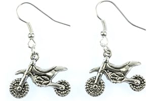 Miniblings moto Boucles d'oreille moto Moto Motocross Enduro Bike argent - bijoux à la mode main I ni argenté Boucles d'oreille