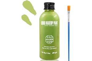 VIOLA HOUSE Peinture Corporelle Pour Le Visage,Bodypainting,Palette Maquillage,Peinture Visage Pour Halloween,NoëL,Carnaval,Pas Besoin D'Eau.(Vert Clair)