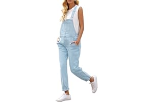 Roskiky - Mono de tela vaquera con bolsillos para mujer, informales