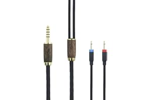HANSNBY Cavo bilanciato da 4,4 mm 6N OCC rame placcato argento guscio in legno di noce, compatibile con cuffie Monolith M1060, M1060C, M565, M565, per cuffie AudioQuest NightHawk (versione 2 x 2,5 mm)