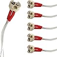 (6-Pack) Mr16 Lamp Socket, 16cm Connector Adapter New Mr16 Gu5.3 Ceramic Led CFL Halogen Lamp Female Base Socket