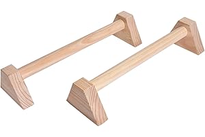 Lamptti Set of 2 Wood Parallette Set, Push Up Bars, Push Up Stand, Handstand Bars, Wooden Parallettes