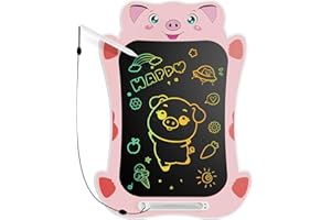 Genialba Tableta gráfica LCD de Cerdo de 8,5 Pulgadas, Pizarra de Pantalla Colorida para niños, Juguetes educativos, Regalos de cumpleaños de Navidad, Juguetes para niños de 2, 3, 4, 5 y 6 años