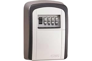 ABUS KeyGarage 707 skrzynka na klucze do montażu na ścianie, na maksymalnie 7 kluczy lub małe wartościowe przedmioty, czarno-srebrna