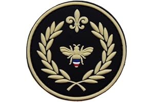 TOPT MAG ecusson PVC Napoleon Bonaparte Abeille embleme Drapeau France Noir Francais lys Empereur Empire Relief 6cm Corse