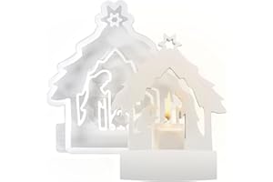 YOUKLY Silikonformen Gießformen Weihnachten, Krippe Silikonform Weihnachten Kerzenhalter, Gießformen Silikon Weihnachten, Silikon Gießform Weihnachten für Weihnachten Kerze, Gips, Handwerk