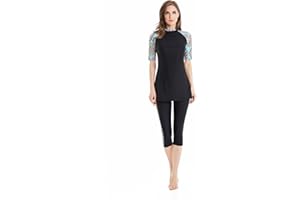 ShuoBeiter Bescheidener Badeanzug Rash Guard Surfanzug Kurzarm Badebekleidung Burkini Schwimmkostüm